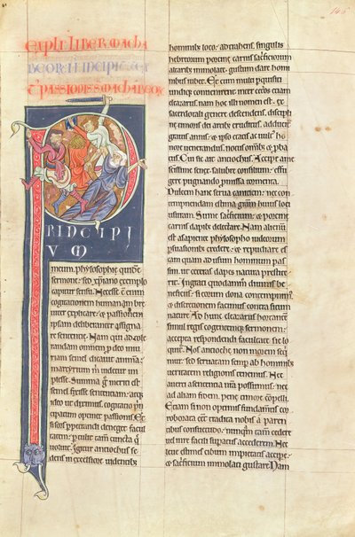 Ms 2 fol.146 t.2 Machabaeorum, uit de Bijbel van het Klooster van Saint-Andre aux-Bois door French School